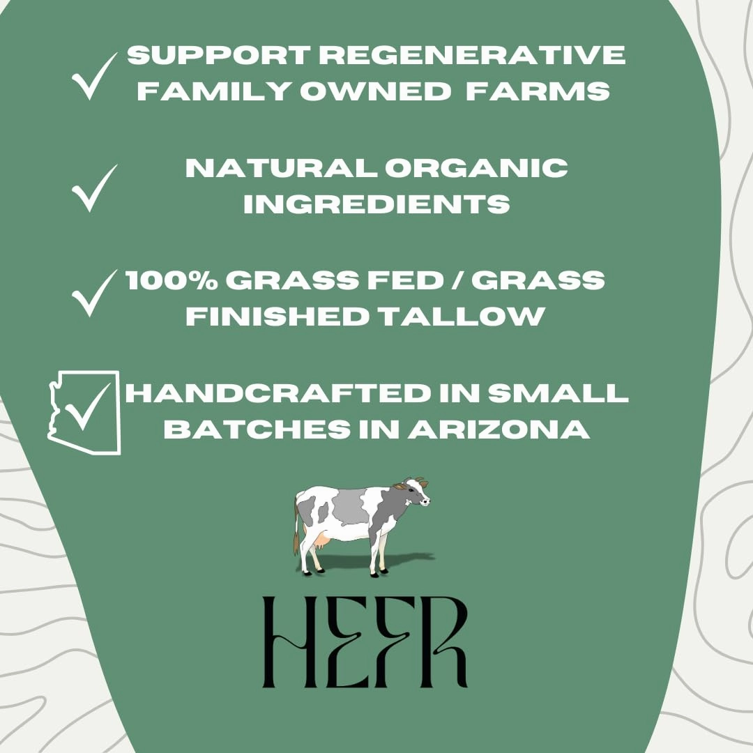 100% Grass Fed Beef Tallow for Skin Care, All-Natural Face and Body Whipped Beef Tallow Moisturizer, Organic Beef Tallow Moisturizer for Skin, Face and Body Lotion - (Unscented) 2 oz