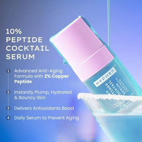 10% Power Peptide & 2% Copper Peptide Serum| Advanced Anti-Aging Formula | Reduces Fine Lines & Wrinkles | Glowing Skin | Face Serum For Men & Women | All Skin Types - 30ml