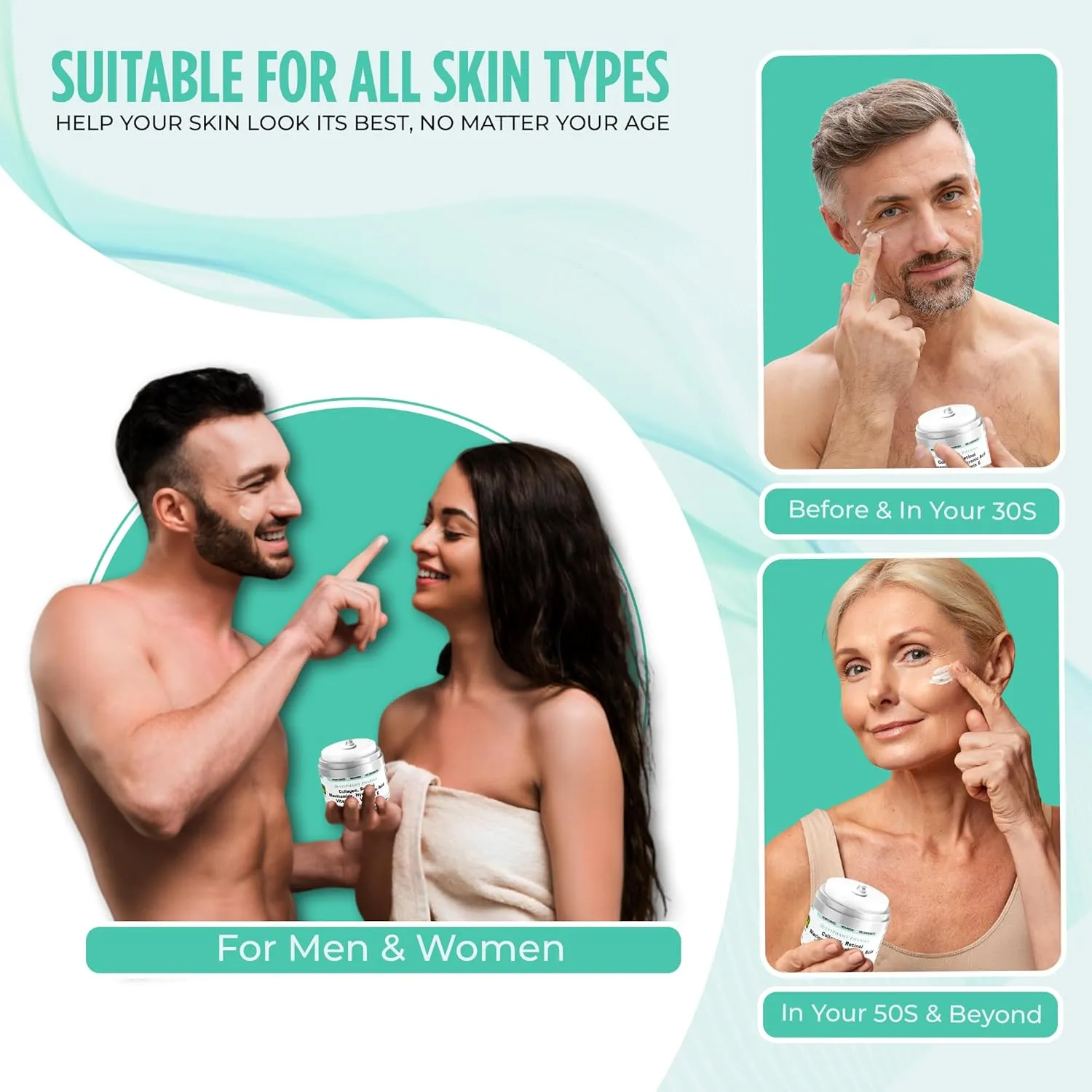 2 Pack Max Concentrated Retinol & Collagen Anti Aging Face Cream - Get Smoother Tighter Skin with Hyaluronic Acid, Niacinamide, and Vitamins C & E, For Women & Men - 1.7 FL Oz/50 ML