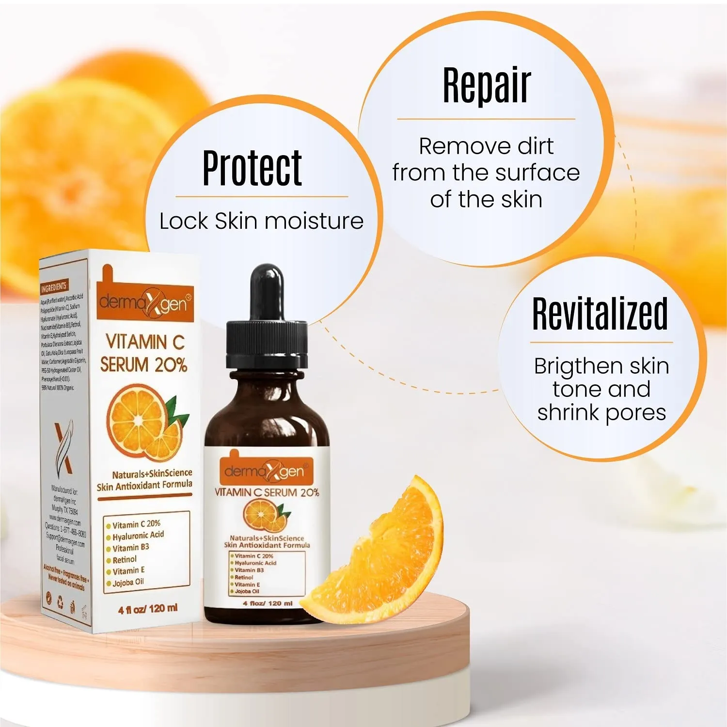 20% Vitamin C Serum   Hyaluronic Acid   Retinol   Vitamin E   Vitamin B PURE ORGANIC- Boost Skin Collagen, Moisturizer, Anti Aging & Wrinkle Facial Serum