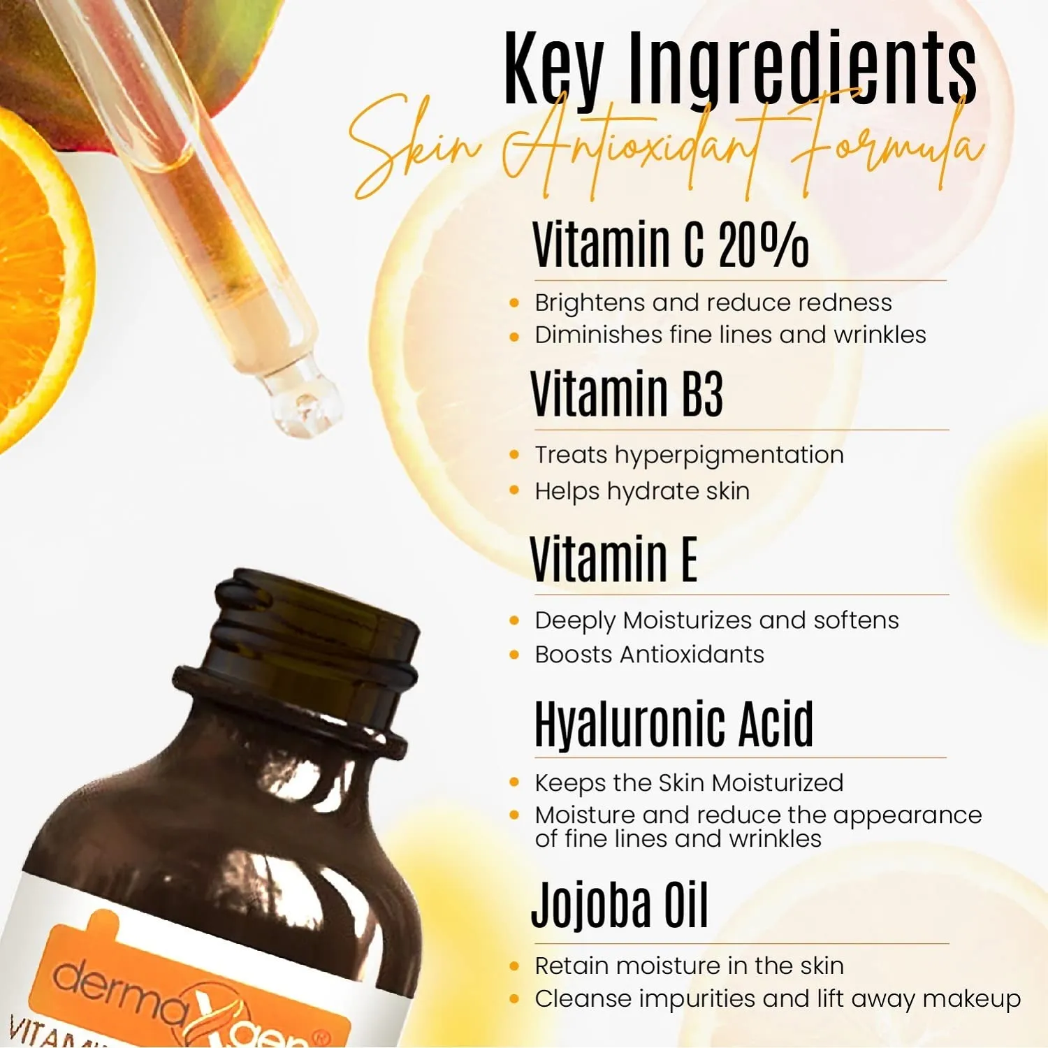 20% Vitamin C Serum   Hyaluronic Acid   Retinol   Vitamin E   Vitamin B PURE ORGANIC- Boost Skin Collagen, Moisturizer, Anti Aging & Wrinkle Facial Serum