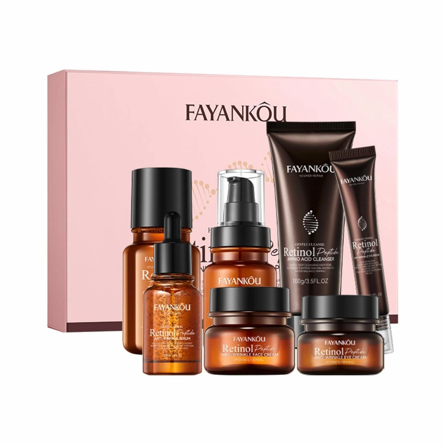 2 Pack For SADOER Retinol Skin Care Set,Facial Care 7 Piece Set,Skin Care Kit,Cleansing Moisturizing Skin Care Collection,Contains cleansing lotion toner facial creams eye cream serum