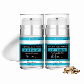3 In 1 Moisturizer for Face, Neck & Décolleté – With Collagen, Retinol, Peptides & Hyaluronic Acid, Anti-Aging Hydration   Glow   Firming Skin, Daily Anti Wrinkle Cream (2pc, 1)