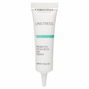-CHRISTINA- Unstress Probiotic Eye & Neck Day Cream for Face | Peptide Eye Cream Nourishes, Protects, & Soothes Face Skin | Face Moisturizer for Normal, Dry & Sensitive Skin 1 fl. oz (30 ml)