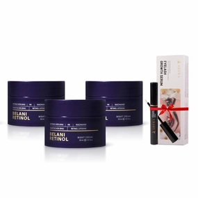 ABERA BELANI Retinol Night Cream For Women, Dark Spot Remover, Melasma Treatment, Reduce Fine Lines, Anti-Wrinkle, Anti-Aging Neck and Décolleté For Face (3 Box   Gift Eyelash Serum)