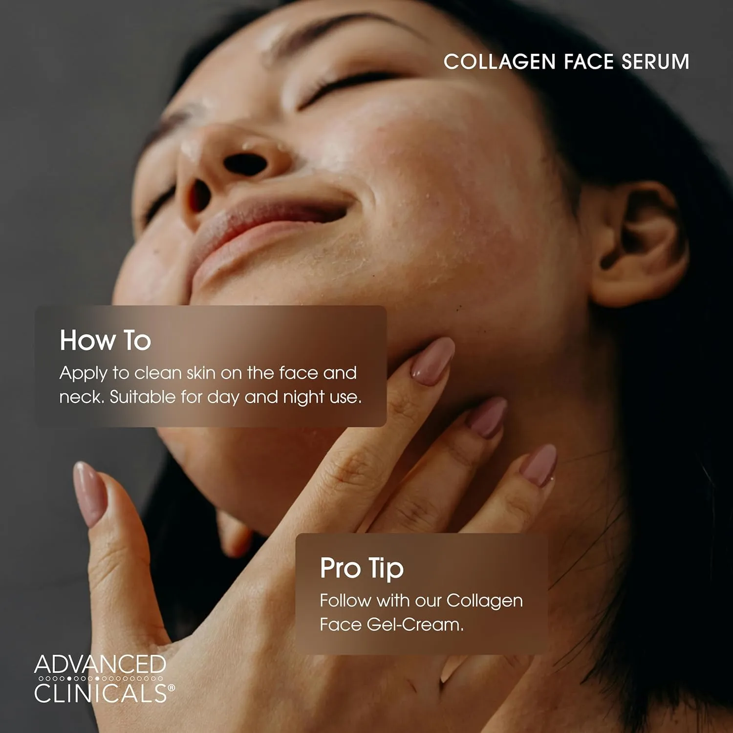 Advanced Clinicals Collagen Serum For Face | Visible Anti Aging Collagen Peptide Serum   Hyaluronic Acid Moisturizer Improves Look Of Wrinkles, Dry Skin, & Fine Lines, No added Fragrance, 2-Pack