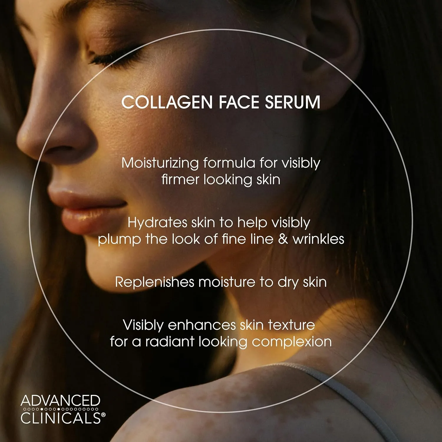 Advanced Clinicals Collagen Serum For Face | Visible Anti Aging Collagen Peptide Serum   Hyaluronic Acid Moisturizer Improves Look Of Wrinkles, Dry Skin, & Fine Lines, No added Fragrance, 2-Pack