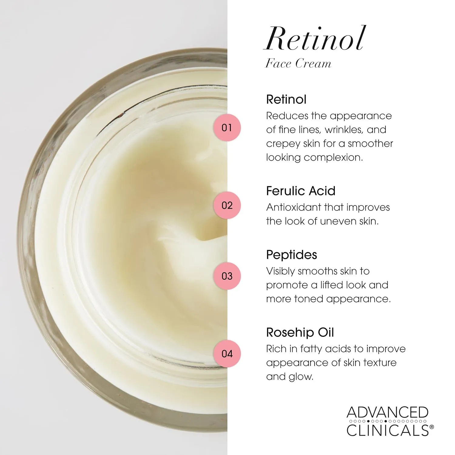 Advanced Clinicals Retinol Body Cream   Encapsulated Retinol Face Moisturizer 2pc Skincare Set For Women & Men To Reduce Appearance Of Wrinkles   Fine Lines & The Look Of Crepey Skin, 2pc Set