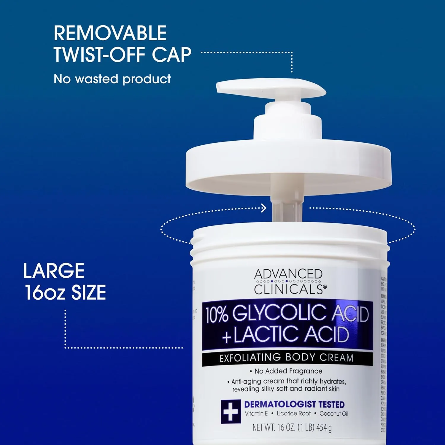 Advanced Clinicals Retinol Body Cream Moisturizer   Exfoliating 10% Glycolic Acid & Lactic Acid Lotion 2PC Skincare Set For Women & Men To Reduce Appearance Of Crepey Skin & Uneven Rough Skin Texture
