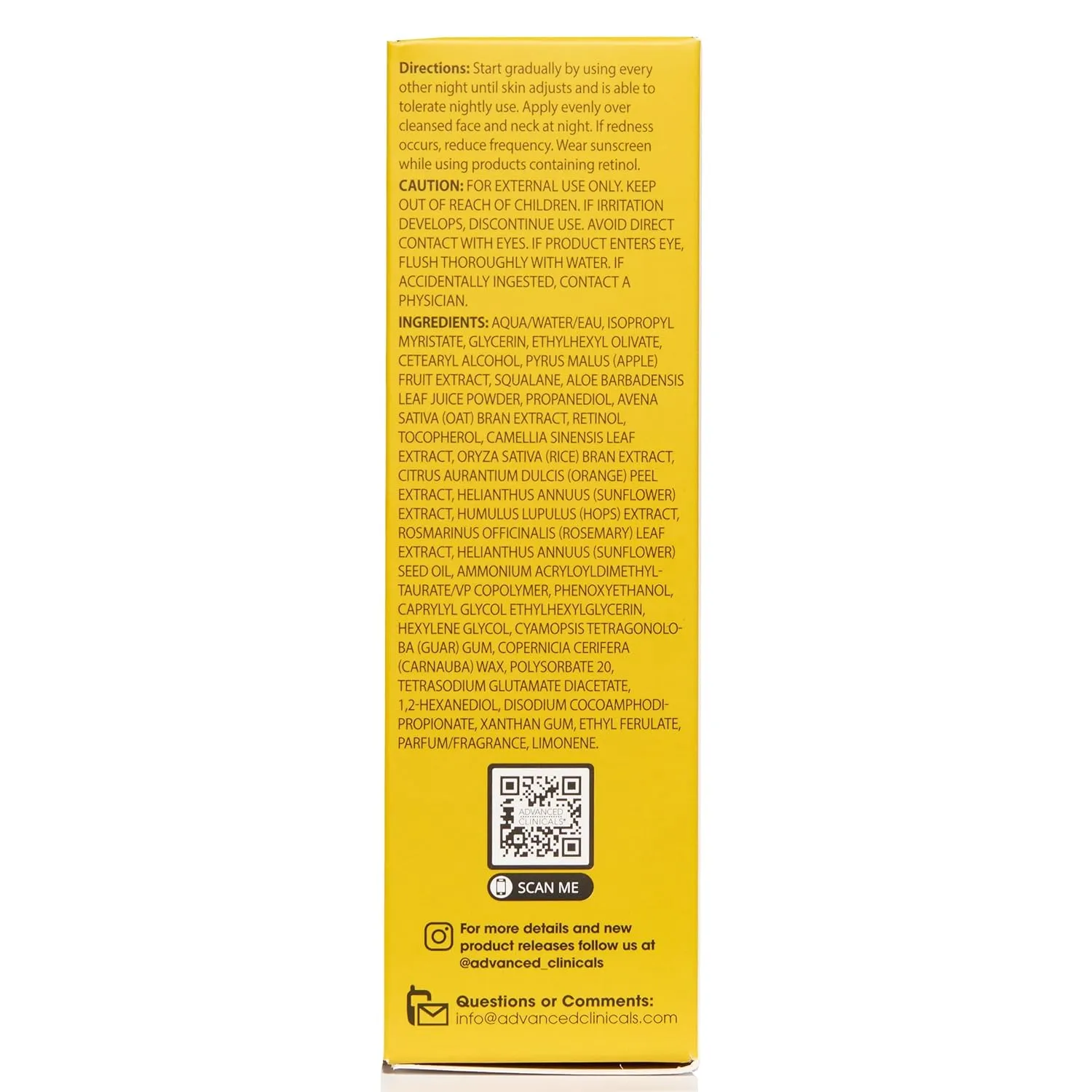 Advanced Clinicals Retinol Serum For Face | Visible Anti Aging Retinol Serum Skin Care Face Moisturizer With Vitamin E Helps Improve Look Of Wrinkles, Fine Lines, & Uneven Skin Tone, 2-Pack