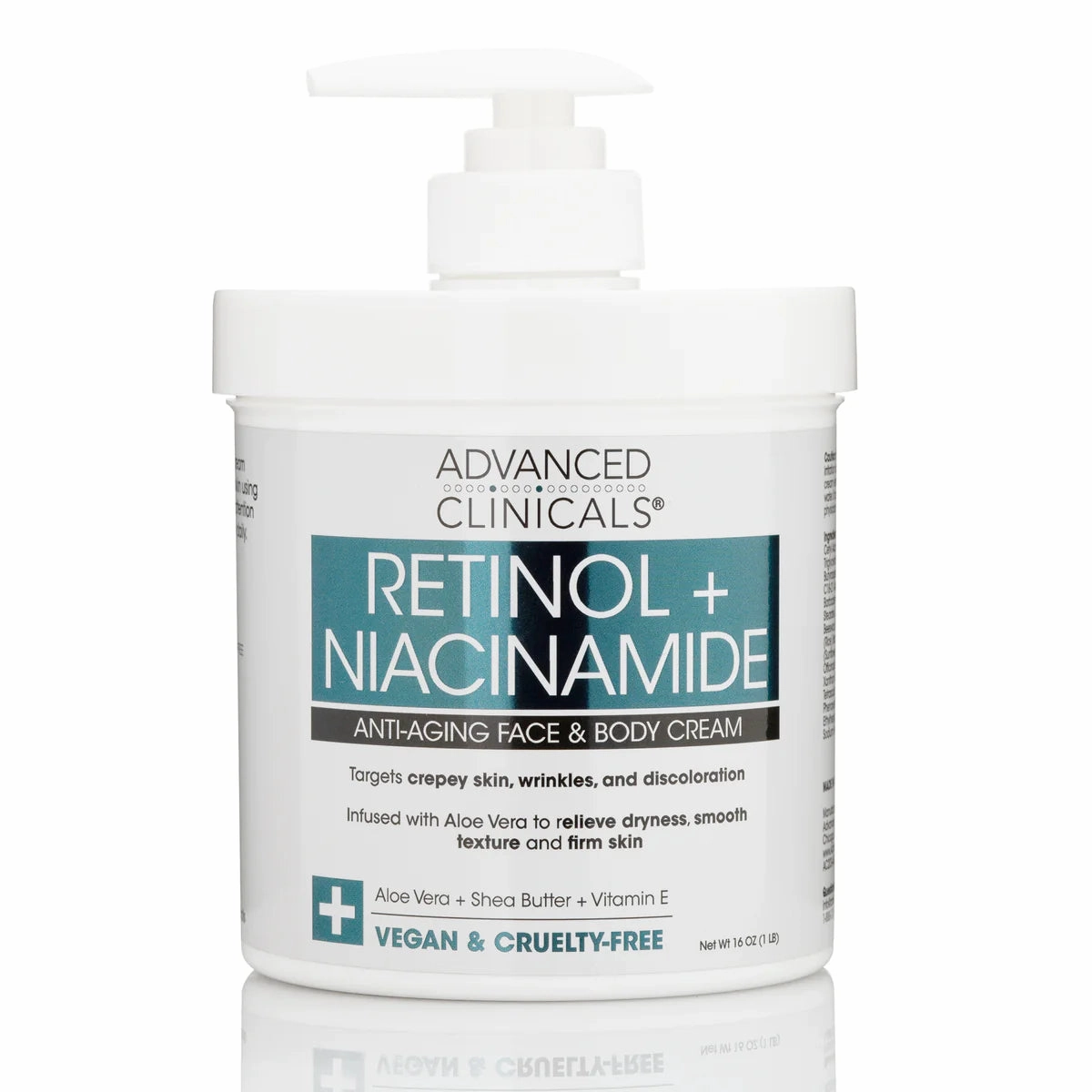 Advanced Clinicals - Retinol   Niacinamide Crepey Skin Cream | 454 g