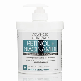 Advanced Clinicals - Retinol   Niacinamide Crepey Skin Cream | 454 g