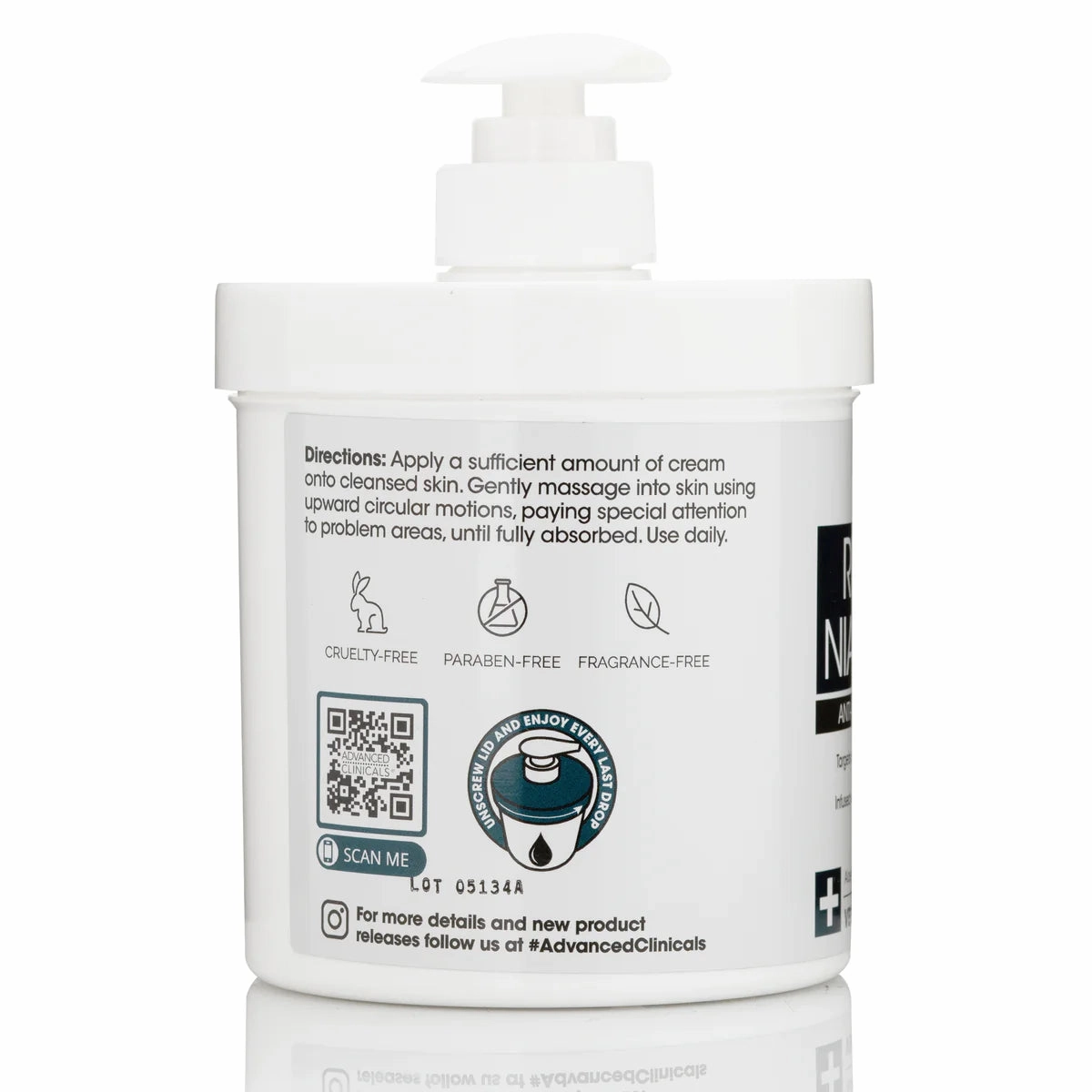 Advanced Clinicals - Retinol   Niacinamide Crepey Skin Cream | 454 g