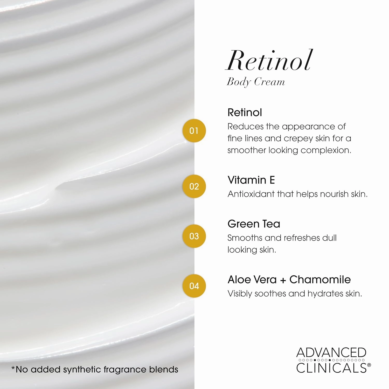 Advanced Clinicals Retinol Body Lotion   Retinol Serum 2PC Skincare Set For Women & Men Helps Diminish Appearance Of Crepey Skin | Face Serum & Body Cream Visibly Improves Look Of Wrinkles & Sagging