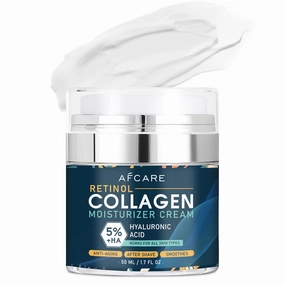 Afcare Neck Firming Cream for Women & Men - Collagen, Retinol & Hyaluronic Acid Moisturizer - Anti Aging Wrinkle, Hydrating, Firming - Nourishing Face, Neck & Décolleté - 1.7 oz