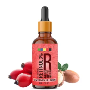 AK Retinol Serum 3% for face with Vitamin E, Hyaluronic Acid, Moroccan Argan Oil, Rosehip Oil, 30ML