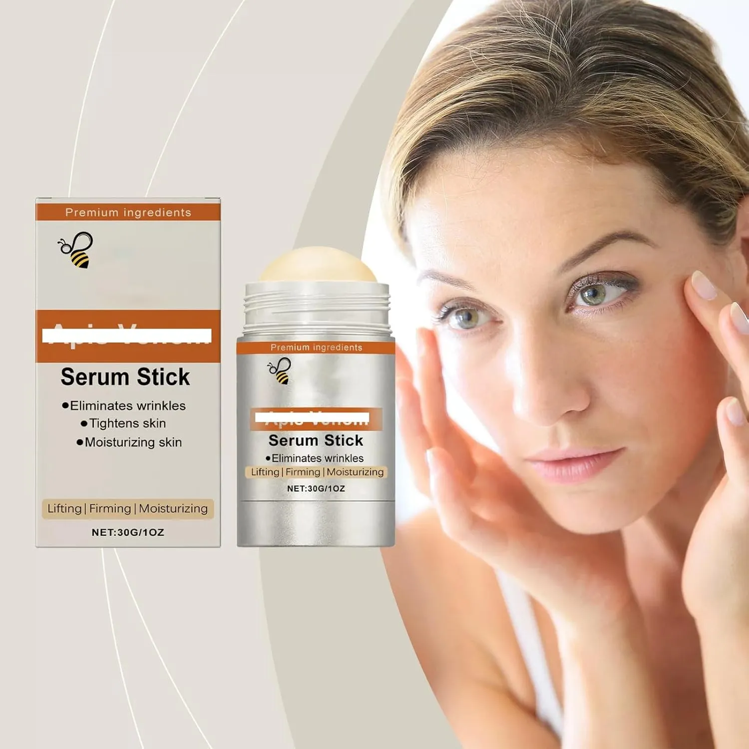 Apisheal FirmGlow Apis Venom Serum Stick, Apis Venom for Wrinkles, Advanced Firming & Wrinkle-Reducing Cream, Lifting & Recovery, Natural Essence Stick Suitable for All Skin Types (1)