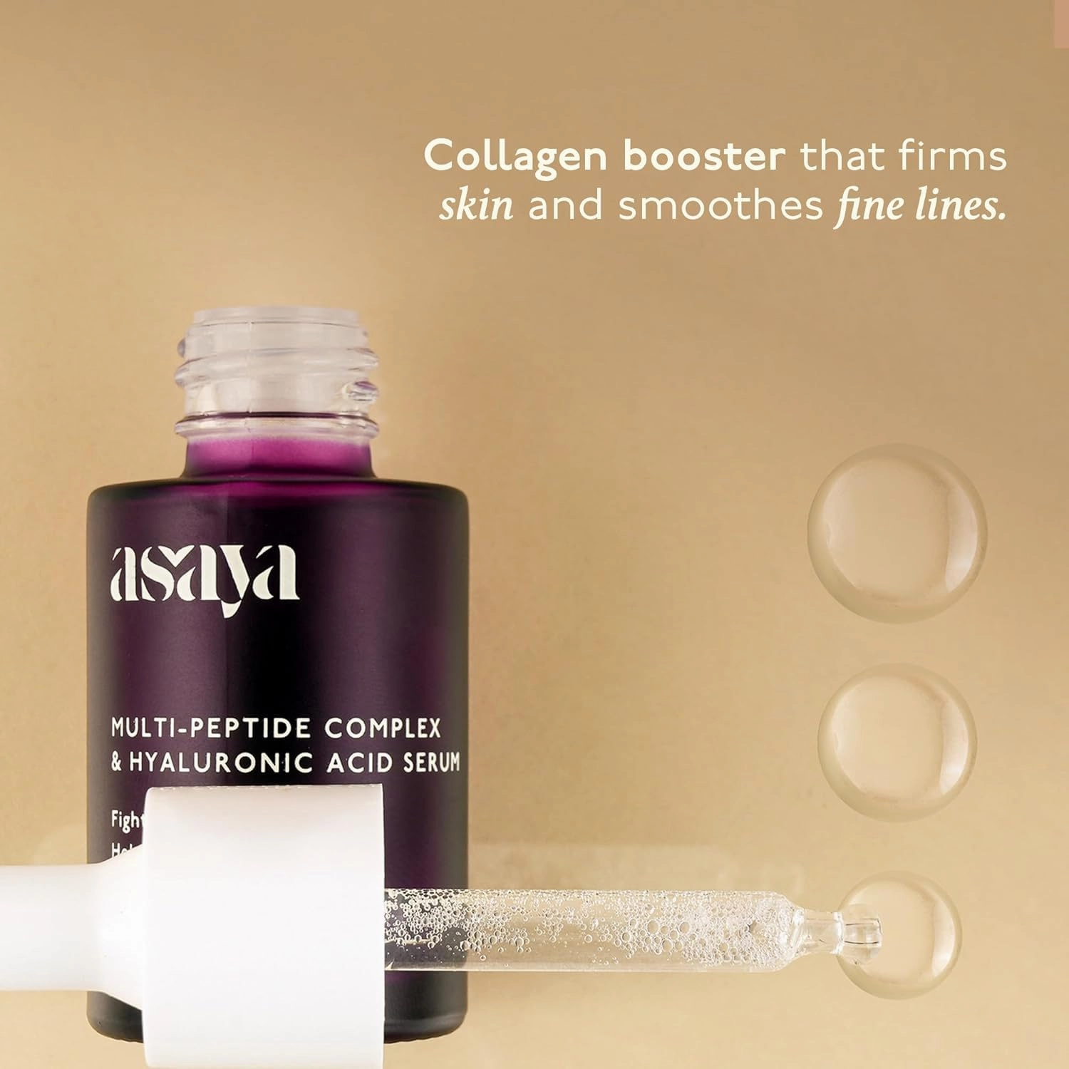 As.aya Multi Peptide Face Serum with Hyaluronic Acid | Collagen Boosting, Hydrating Overnight Repair Serum | Advanced Anti-Aging Formula| Reduces Fine Lines & Wrinkles | 5% Tripeptide Complex| 30 ml
