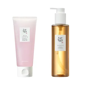 Beauty of Joseon Red Bean Water Gel Hydrating Peptide Hydro Boost Moisturizer for Acne Prone Dry Skin with Ginseng Cleansing Oil Waterproof Makeup Remover for Sensitive, Acne-Prone Fa