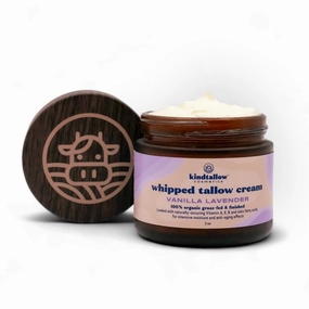 Beef Tallow for Skin - Organic Tallow Face Moisturizer and Body Butter from 100% Grass Fed Beef Tallow, (Vanilla Lavender) Made with Jojoba Oil for Sensitive Skin, Eczema, Baby, 2 oz