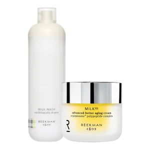 Beekman 1802 Milk Wash Cleanser (5 fl oz) and Milk RX (1.69 fl oz) Bundle