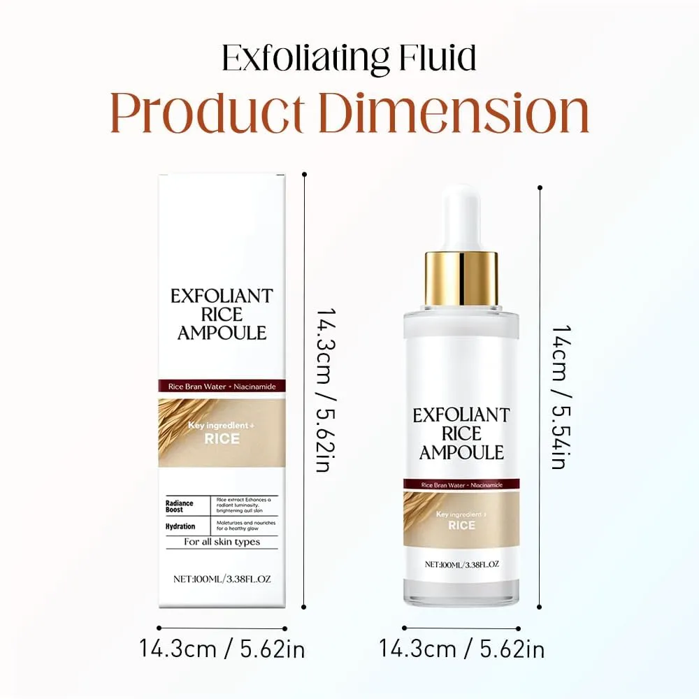 Black and White Rice Peeling Ampoule, 2025 New Soft Rice Exfoliating Face and Body Black and White Rice Exfoliant for All Skin Types (White, 100ml)