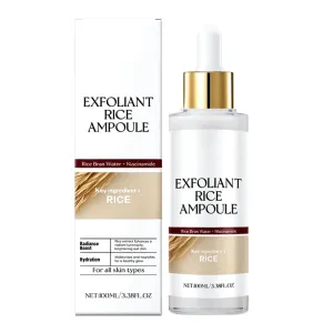 Black and White Rice Peeling Ampoule, 2025 New Soft Rice Exfoliating Face and Body Black and White Rice Exfoliant for All Skin Types (White, 100ml)