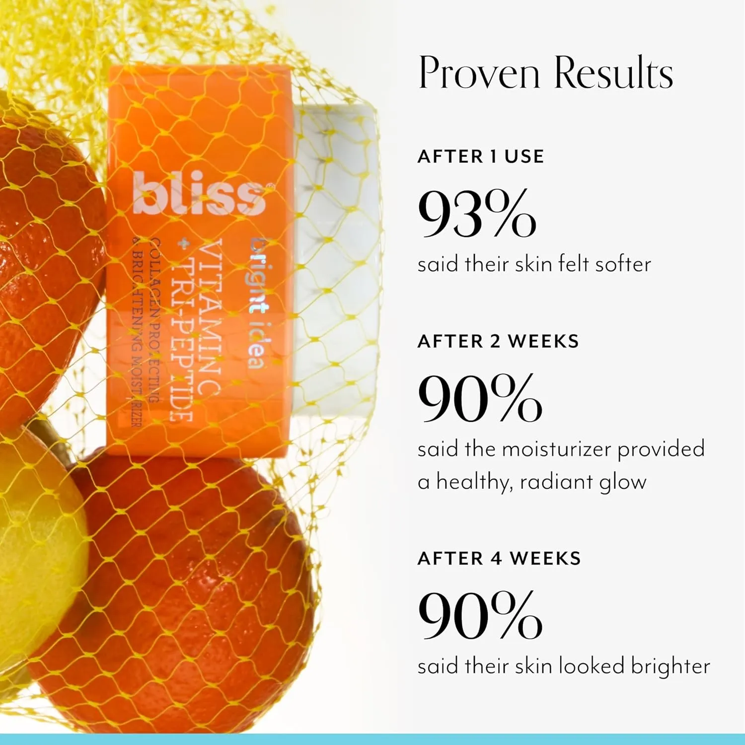 Bliss Tri-Peptide Brightening Moisturizer | Vitamin C & Squalane | Hydrating Anti-Aging Face Cream for Radiant Skin | Clean Vegan & Cruelty Free 1.7 fl oz