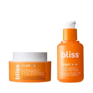 Brighten Up Radiant Skin Duo: Bright Idea Vitamin C   Tri-Peptide Brightening Serum - 1 Fl Oz - Hydrating Illuminating and Bright Idea Vitamin C Hydrating Brightening Moisturizer