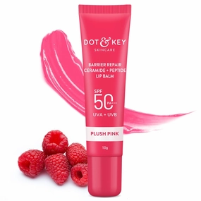 Ceramide & Peptide Barrier Repair Lip Balm SPF 50, PA    |Plush Pink | UVA/UVB Lip Protection | Soft Tinted Lip Moisturizer | Boosts Collagen & Instantly Plumps Lip | Prevents Pigmentation | 10gm