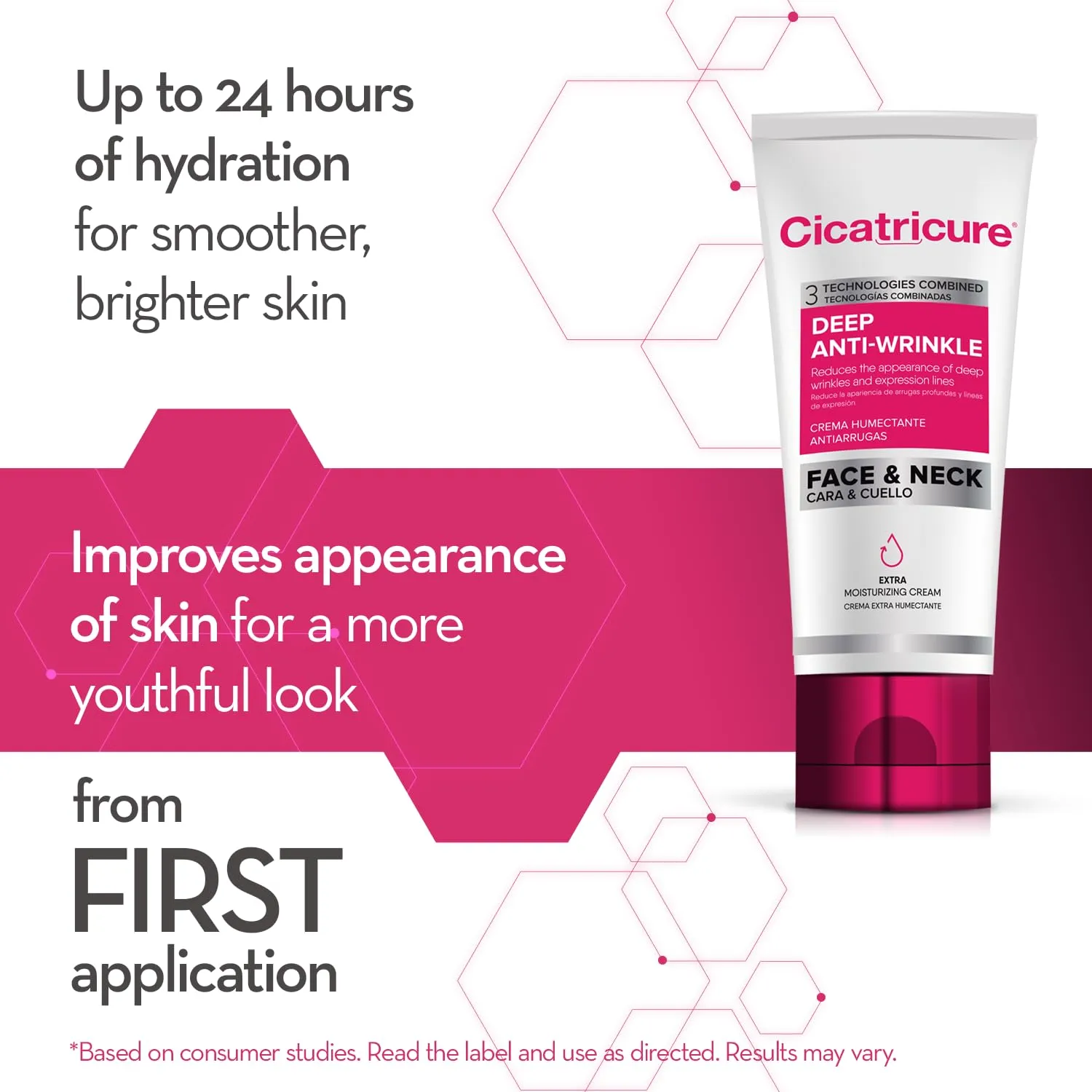 Cicatricure Anti Wrinkle Face & Neck Cream, 3-in-1 Facial Moisturizer with Retinol, Vitamin E & Q Acetyl 10, Hydrating Anti Aging Skin Care, 2.1 Ounces