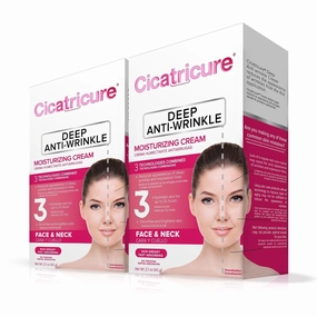 Cicatricure Anti Wrinkle Face & Neck Cream, 3-in-1 Facial Moisturizer with Retinol, Vitamin E & Q Acetyl 10, Hydrating Anti Aging Skin Care, 2.1 Ounces (2 Pack)