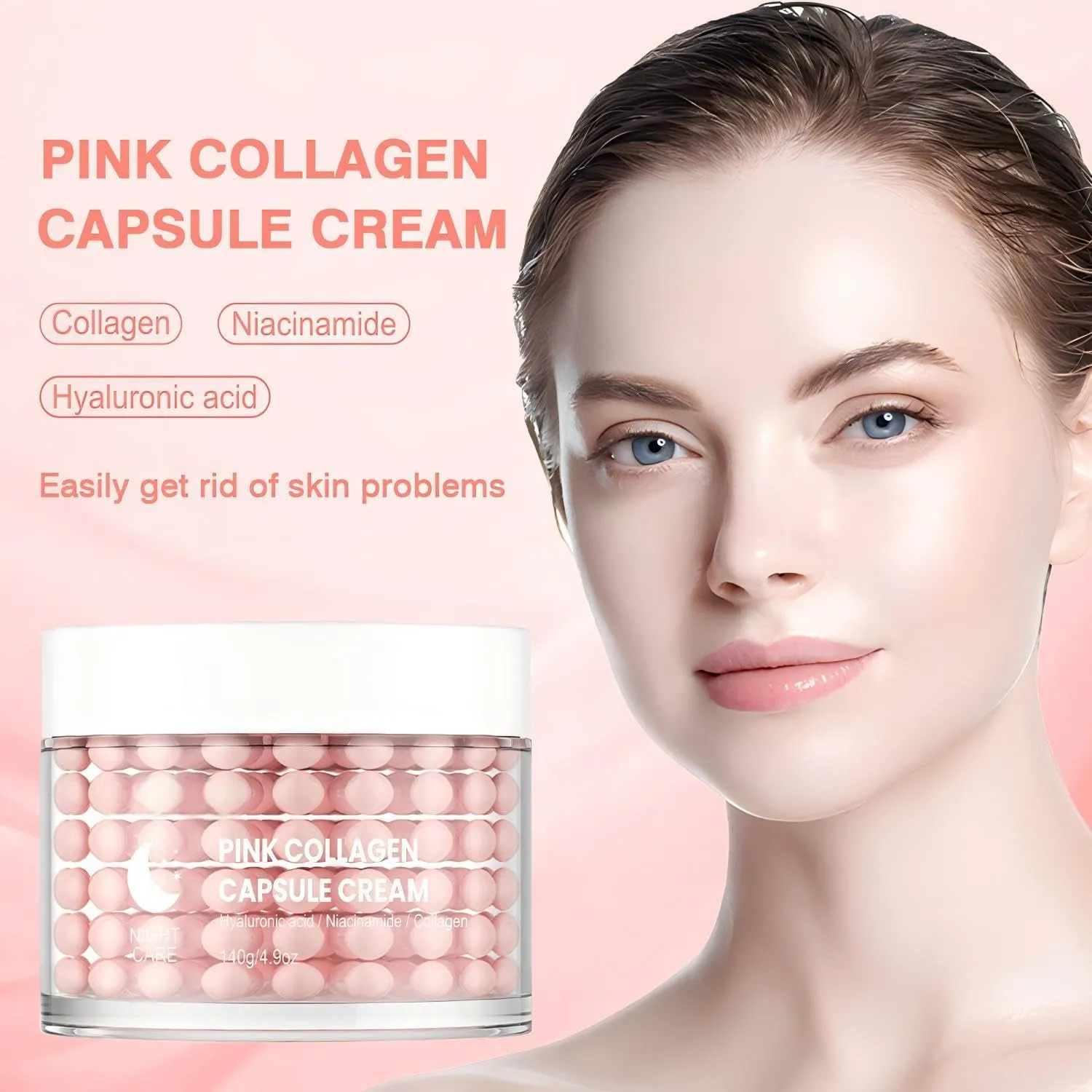 Collagen Capsule Cream - Retinol & Niacinamide Face Moisturizer for Wrinkles, Pores & Dullness | Hydrating, Exfoliating & Firming Treatment with Hyaluronic Acid | Soothes & Brightens Skin (1 piece)