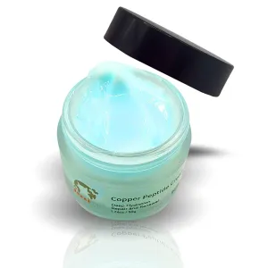 Copper Peptide Face Cream – Anti Aging Peptide Moisturizer with Blue Copper Peptides, Glycerin, Centella Asiatica Extract & Carbomer – Hydrating Face Serum Cream for Fine Lines – 1.7 oz