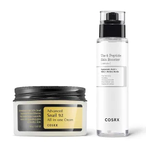 COSRX Moisture Booster - Snail Mucin 92% Moisturizer   6X Peptide Collagen Booster Toner Serum