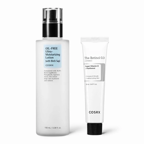 COSRX Oil-Free Revitalizing Duo - Oil Free Lotion with Birch Sap   Retinol 0.3% Cream