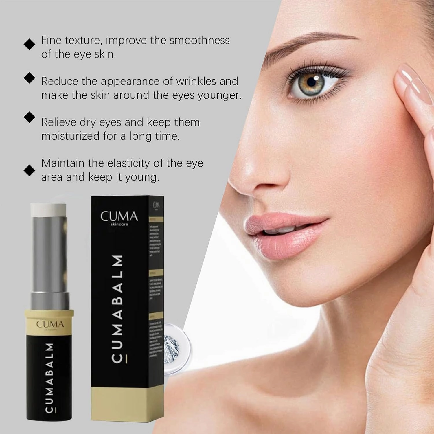 Cumabalm for Eye Bags, Cumabalm Erases Eye Bags Within Minutes, Turmeric & Retinol Cream Stick, Under Eyes Cream, Cumabalms Erase for Dark Circles Puffiness (3)