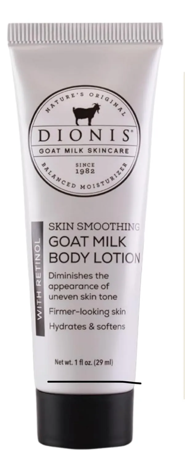 Dionis Goat Milk Body Lotion, Skin Smoothing with Retinol, 1 fl oz, Hydrating and Firming