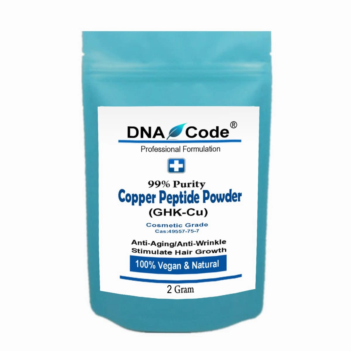 DNA Code- DIY Copper Peptide Powder 99% Purity, Cosmetic Grade for Hair/Skin. Add to Your Lotion, Cream,Serum, Moisturizer…