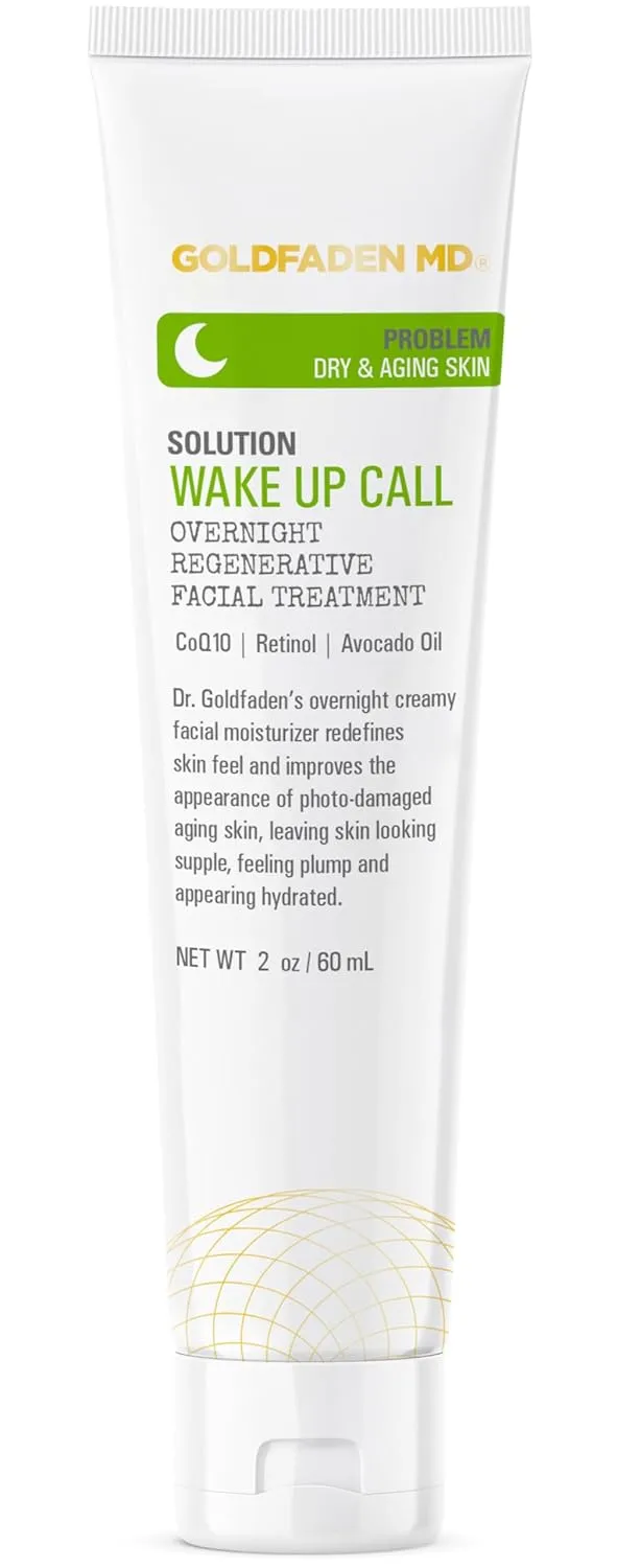 Dr. Goldfadens Wake Up Call Night Facial Moisturizer Night Cream for Dry & Aging Skin | w/Alpha Lipoic Acid, Avocado Oil Retinol, Co-enzyme Q10