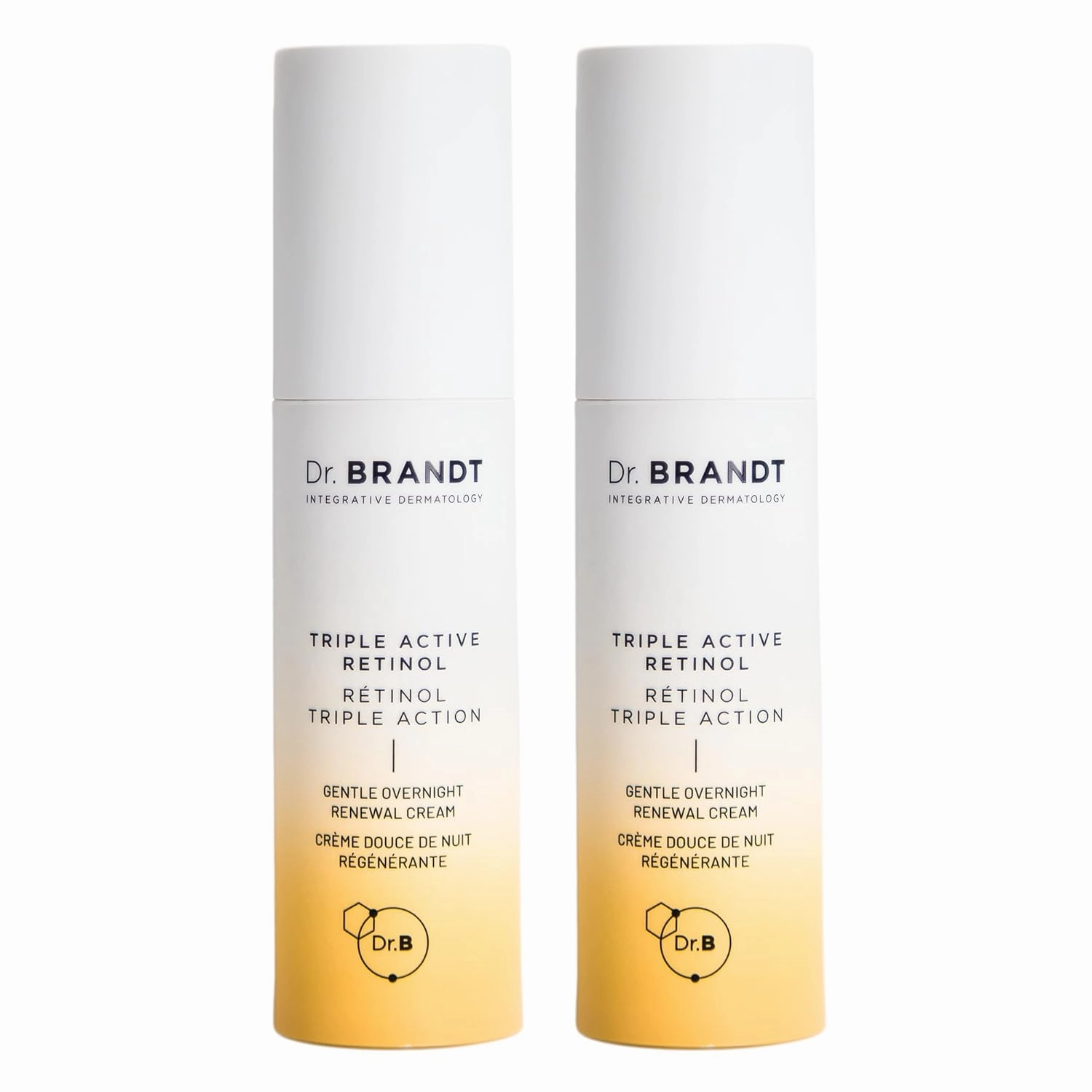 Dr. Brandt Bright This Way Triple Active Retinol - 1 oz, Pack of 2 - Gentle Overnight Renewal Cream - Reduces Wrinkles & Discoloration, Illuminates & Hydrates