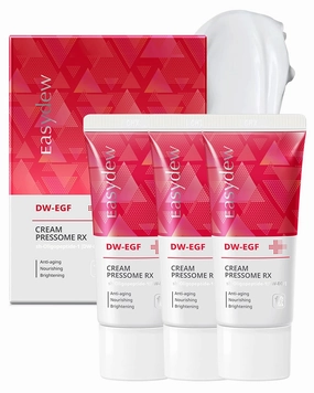 EASYDEW DW-EGF Peptide Pressome RX Cream - Korean Anti Aging Face Moisturizer for Firmness & Elasticity with EGF, Ceramide, Hyaluronic Acid - Soften & Reduce the Appearance of Wrinkles, 1.01oz. 3 Pack