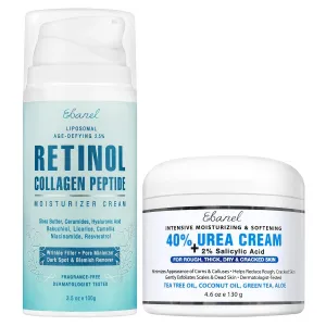 Ebanel Bundle of 40% Urea Cream 4.6 Oz, and 2.5% Retinol Moisturizer