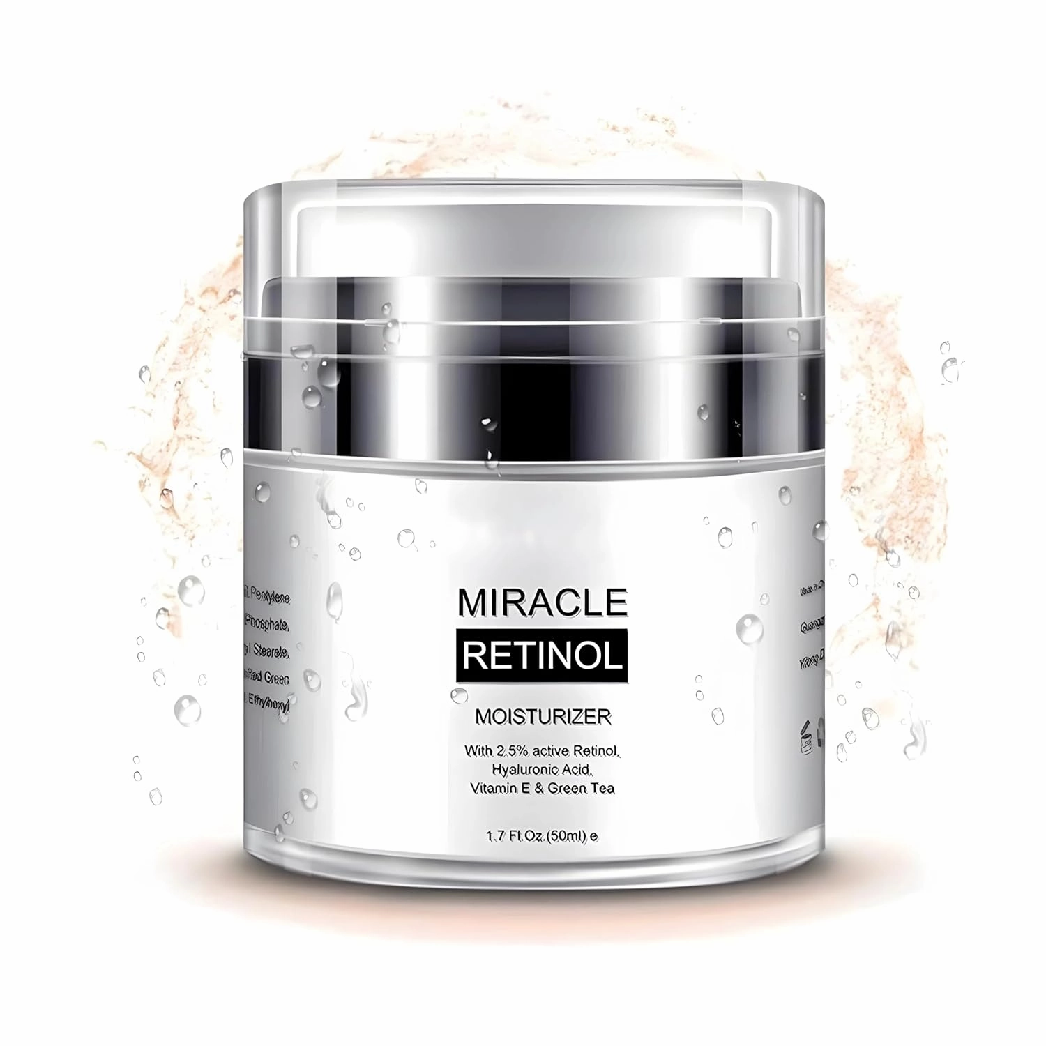 Elite Wrinkle Remover – Miracle Retinol Moisturizer | Instant Anti-Aging Face Cream with 2.5% Retinol, Hyaluronic Acid, Vitamin E & Green Tea | Skin Tightening & Firming | 1.7 Fl Oz