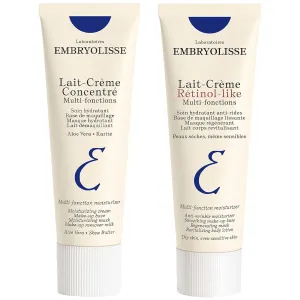 Embryolisse Lait-Crème Concentré & Lait-Crème Retinol-Like Bundle, Multifunction Moisturizer & Anti-Aging Face Cream Duo, 2.54 Fl Oz Ea