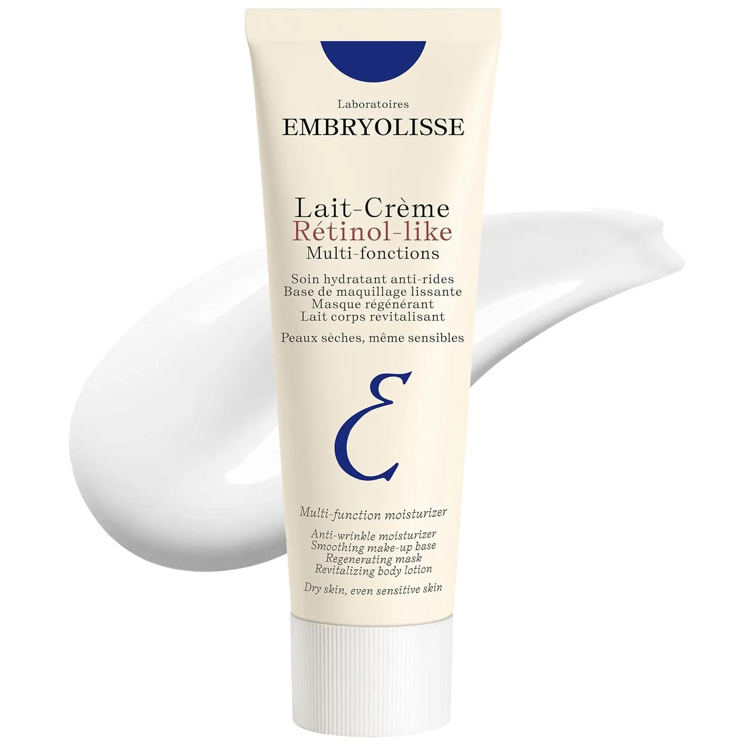 Embryolisse Lait-Crème Retinol Alternative Anti-Aging Face Moisturizer & Makeup Primer for Normal to Sensitive Skin. Reduces Fine Lines, Wrinkles & Puffiness, 2.54 Fl Oz