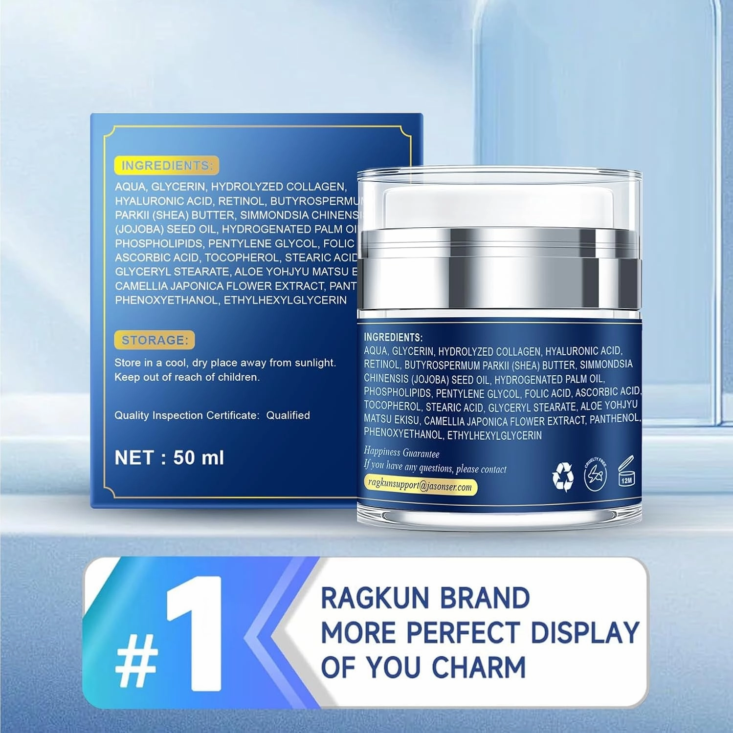 Face Moisturizer Retinol Cream - Neck Collagen Creams for Tightening and Firming - anti Aging Day & Night Facial Moisturizer for Women & Men, Tighten and Lift Wrinkle Cream - 1.7 Fl Oz