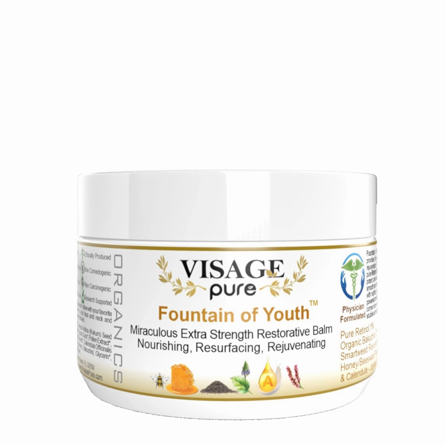 Fountain of Youth - Extra Strength Restorative Melting Balm- Powerful Combination of Retinol, Bakuchiol Oil, and Resveratrol. Immense Nutrition, Intensive Wrinkle Repair, Exceptional Glow