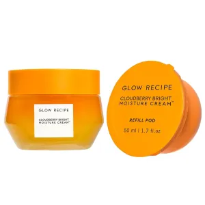 Glow Recipe Cloudberry Brightening Cream & Refill Pod - Ultra Moisturizing Korean Face Cream for Women with CoQ10, Multi Peptides & Vitamin C to Brighten, Repair Skin Barrier & Even Skin Tone (50ml/ea