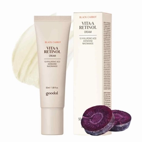 GOODAL Black Carrot Retinol Cream 1.69 fl.oz (50ml) – Beginner Friendly Korean Skin Care Moisturizer with Retinol, Niacinamide, Pore minimizer – 48H Lasting Hydration, Anti-Aging, Daily Cream
